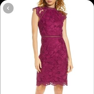 Size 12 Brand new w/tags Maroon Chi Chi London lace midi dress.